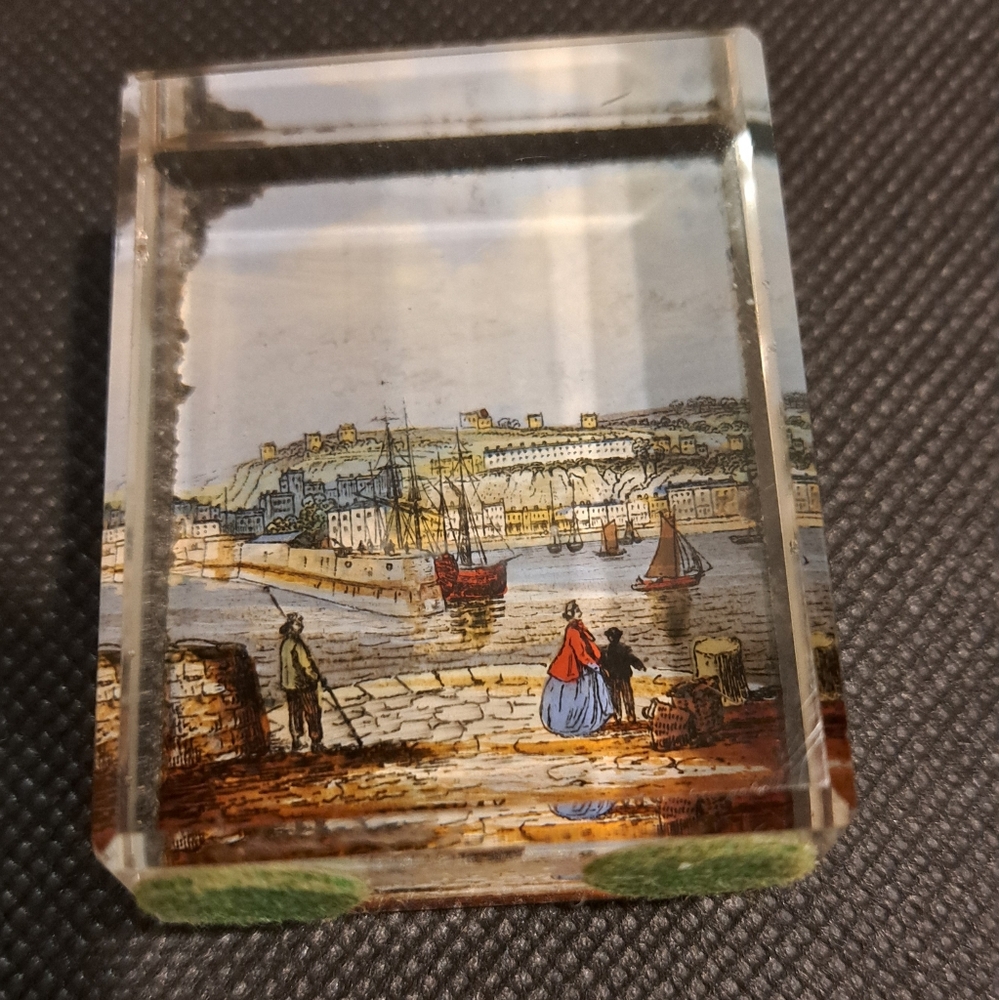 Victorian Glass Paperweight – Beach & Pier C. 1880